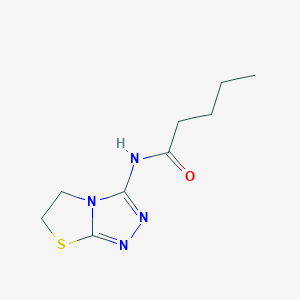 molecular formula C9H14N4OS B6519825 N-{5H,6H-[1,2,4]triazolo[3,4-b][1,3]thiazol-3-yl}pentanamide CAS No. 946350-92-1
