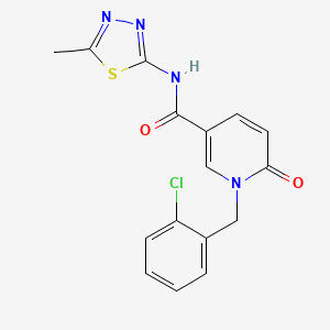 molecular formula C16H13ClN4O2S B6519829 1-[(2-chlorophenyl)methyl]-N-(5-methyl-1,3,4-thiadiazol-2-yl)-6-oxo-1,6-dihydropyridine-3-carboxamide CAS No. 946362-41-0