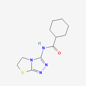 molecular formula C11H16N4OS B6519846 N-{5H,6H-[1,2,4]triazolo[3,4-b][1,3]thiazol-3-yl}cyclohexanecarboxamide CAS No. 933005-88-0