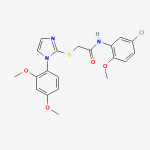 molecular formula C20H20ClN3O4S B6520049 N-(5-chloro-2-methoxyphenyl)-2-{[1-(2,4-dimethoxyphenyl)-1H-imidazol-2-yl]sulfanyl}acetamide CAS No. 893388-28-8