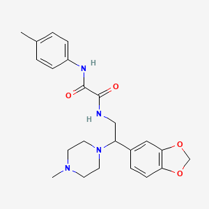 molecular formula C23H28N4O4 B6520421 N-[2-(2H-1,3-benzodioxol-5-yl)-2-(4-methylpiperazin-1-yl)ethyl]-N'-(4-methylphenyl)ethanediamide CAS No. 896335-76-5