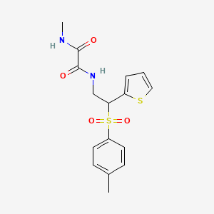 molecular formula C16H18N2O4S2 B6520557 N-methyl-N'-[2-(4-methylbenzenesulfonyl)-2-(thiophen-2-yl)ethyl]ethanediamide CAS No. 896315-79-0