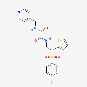 molecular formula C20H18ClN3O4S2 B6520591 N-[2-(4-chlorobenzenesulfonyl)-2-(thiophen-2-yl)ethyl]-N'-[(pyridin-4-yl)methyl]ethanediamide CAS No. 896321-74-7