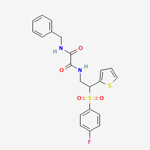 molecular formula C21H19FN2O4S2 B6520641 N'-benzyl-N-[2-(4-fluorobenzenesulfonyl)-2-(thiophen-2-yl)ethyl]ethanediamide CAS No. 896325-65-8