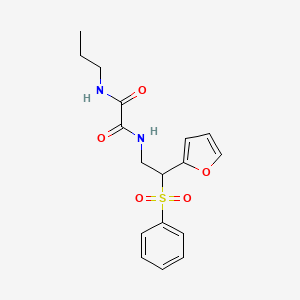molecular formula C17H20N2O5S B6520742 N'-[2-(benzenesulfonyl)-2-(furan-2-yl)ethyl]-N-propylethanediamide CAS No. 896313-65-8