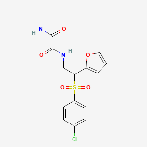 molecular formula C15H15ClN2O5S B6520966 N'-[2-(4-chlorobenzenesulfonyl)-2-(furan-2-yl)ethyl]-N-methylethanediamide CAS No. 896333-60-1