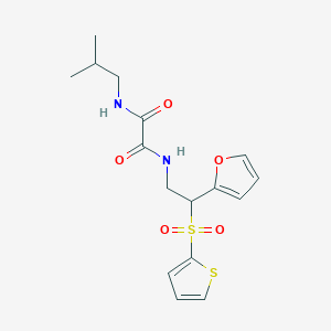 molecular formula C16H20N2O5S2 B6521110 N'-[2-(furan-2-yl)-2-(thiophene-2-sulfonyl)ethyl]-N-(2-methylpropyl)ethanediamide CAS No. 896320-88-0