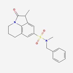 molecular formula C20H22N2O3S B6521149 N-benzyl-N,3-dimethyl-2-oxo-1-azatricyclo[6.3.1.0^{4,12}]dodeca-4,6,8(12)-triene-6-sulfonamide CAS No. 896376-59-3
