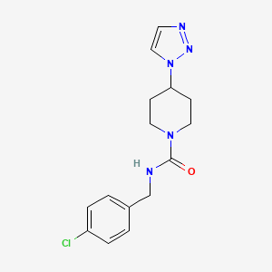 molecular formula C15H18ClN5O B6521156 N-[(4-chlorophenyl)methyl]-4-(1H-1,2,3-triazol-1-yl)piperidine-1-carboxamide CAS No. 1788558-57-5
