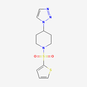 molecular formula C11H14N4O2S2 B6521202 1-(thiophene-2-sulfonyl)-4-(1H-1,2,3-triazol-1-yl)piperidine CAS No. 1795361-54-4