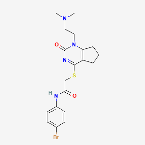 molecular formula C19H23BrN4O2S B6521299 N-(4-bromophenyl)-2-({1-[2-(dimethylamino)ethyl]-2-oxo-1H,2H,5H,6H,7H-cyclopenta[d]pyrimidin-4-yl}sulfanyl)acetamide CAS No. 946372-64-1