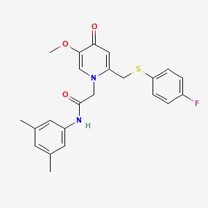 molecular formula C23H23FN2O3S B6521446 N-(3,5-dimethylphenyl)-2-(2-{[(4-fluorophenyl)sulfanyl]methyl}-5-methoxy-4-oxo-1,4-dihydropyridin-1-yl)acetamide CAS No. 920222-27-1