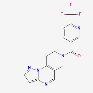 4-methyl-11-[6-(trifluoromethyl)pyridine-3-carbonyl]-2,3,7,11-tetraazatricyclo[7.4.0.0^{2,6}]trideca-1(9),3,5,7-tetraene