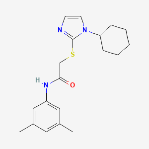 2-[(1-cyclohexyl-1H-imidazol-2-yl)sulfanyl]-N-(3,5-dimethylphenyl)acetamide