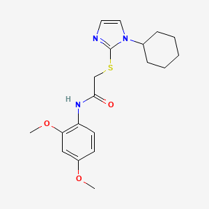 2-[(1-cyclohexyl-1H-imidazol-2-yl)sulfanyl]-N-(2,4-dimethoxyphenyl)acetamide
