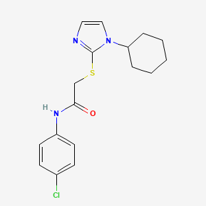 N-(4-chlorophenyl)-2-[(1-cyclohexyl-1H-imidazol-2-yl)sulfanyl]acetamide