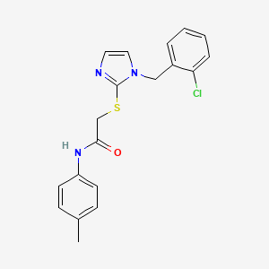 B6521609 2-({1-[(2-chlorophenyl)methyl]-1H-imidazol-2-yl}sulfanyl)-N-(4-methylphenyl)acetamide CAS No. 946264-40-0
