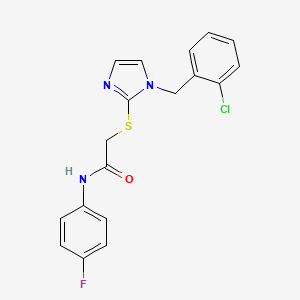 2-({1-[(2-chlorophenyl)methyl]-1H-imidazol-2-yl}sulfanyl)-N-(4-fluorophenyl)acetamide