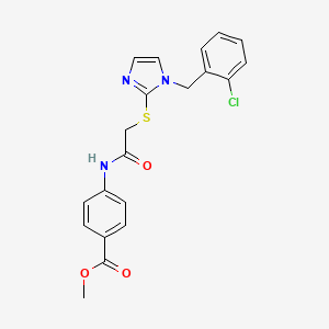 molecular formula C20H18ClN3O3S B6521665 methyl 4-[2-({1-[(2-chlorophenyl)methyl]-1H-imidazol-2-yl}sulfanyl)acetamido]benzoate CAS No. 946264-61-5