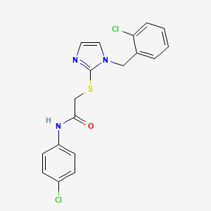 N-(4-chlorophenyl)-2-({1-[(2-chlorophenyl)methyl]-1H-imidazol-2-yl}sulfanyl)acetamide