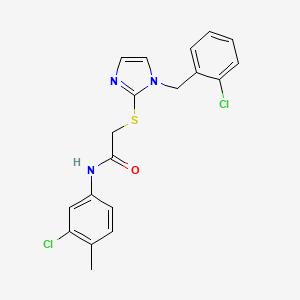 N-(3-chloro-4-methylphenyl)-2-({1-[(2-chlorophenyl)methyl]-1H-imidazol-2-yl}sulfanyl)acetamide