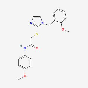 N-(4-methoxyphenyl)-2-({1-[(2-methoxyphenyl)methyl]-1H-imidazol-2-yl}sulfanyl)acetamide