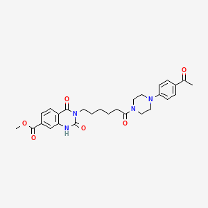 molecular formula C28H32N4O6 B6521846 methyl 3-{6-[4-(4-acetylphenyl)piperazin-1-yl]-6-oxohexyl}-2,4-dioxo-1,2,3,4-tetrahydroquinazoline-7-carboxylate CAS No. 896371-29-2