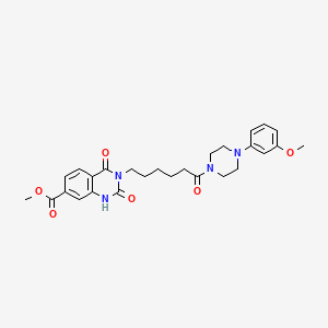 molecular formula C27H32N4O6 B6521857 methyl 3-{6-[4-(3-methoxyphenyl)piperazin-1-yl]-6-oxohexyl}-2,4-dioxo-1,2,3,4-tetrahydroquinazoline-7-carboxylate CAS No. 896371-64-5