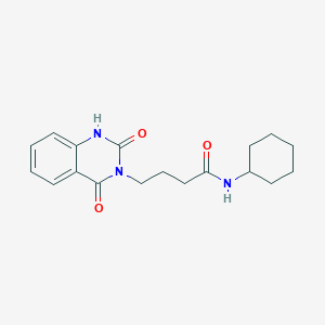 molecular formula C18H23N3O3 B6521875 N-CYCLOHEXYL-4-[2,4-DIOXO-1,4-DIHYDRO-3(2H)-QUINAZOLINYL]BUTANAMIDE CAS No. 932990-12-0