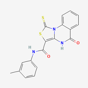 molecular formula C18H13N3O2S2 B6521903 N-(3-methylphenyl)-5-oxo-1-sulfanylidene-1H,4H,5H-[1,3]thiazolo[3,4-a]quinazoline-3-carboxamide CAS No. 443108-62-1