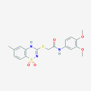 N-(3,4-dimethoxyphenyl)-2-[(6-methyl-1,1-dioxo-4H-1lambda6,2,4-benzothiadiazin-3-yl)sulfanyl]acetamide