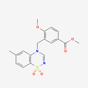 methyl 4-methoxy-3-[(6-methyl-1,1-dioxo-4H-1lambda6,2,4-benzothiadiazin-4-yl)methyl]benzoate