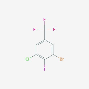 molecular formula C7H2BrClF3I B065226 1-Bromo-3-chloro-2-iodo-5-(trifluoromethyl)benzene CAS No. 175205-55-7