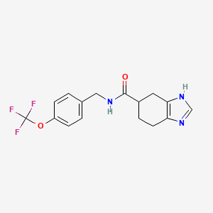 molecular formula C16H16F3N3O2 B6522976 N-(4-(trifluoromethoxy)benzyl)-4,5,6,7-tetrahydro-1H-benzo[d]imidazole-5-carboxamide CAS No. 361393-66-0