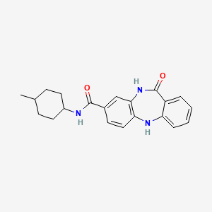 B6523826 N-(4-methylcyclohexyl)-10-oxo-2,9-diazatricyclo[9.4.0.0^{3,8}]pentadeca-1(11),3(8),4,6,12,14-hexaene-6-carboxamide CAS No. 440120-44-5
