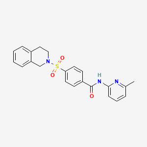 molecular formula C22H21N3O3S B6523867 N-(6-methylpyridin-2-yl)-4-(1,2,3,4-tetrahydroisoquinoline-2-sulfonyl)benzamide CAS No. 327971-77-7