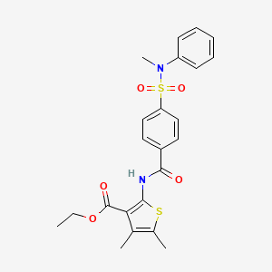 molecular formula C23H24N2O5S2 B6523882 ethyl 4,5-dimethyl-2-{4-[methyl(phenyl)sulfamoyl]benzamido}thiophene-3-carboxylate CAS No. 477546-11-5