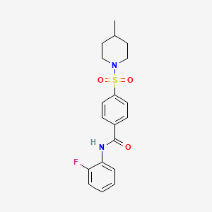molecular formula C19H21FN2O3S B6523900 N-(2-fluorophenyl)-4-[(4-methylpiperidin-1-yl)sulfonyl]benzamide CAS No. 683791-90-4