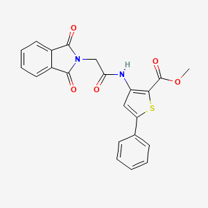 molecular formula C22H16N2O5S B6523912 methyl 3-[2-(1,3-dioxo-2,3-dihydro-1H-isoindol-2-yl)acetamido]-5-phenylthiophene-2-carboxylate CAS No. 477326-63-9