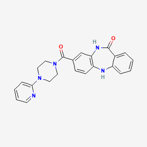 B6523932 6-[4-(pyridin-2-yl)piperazine-1-carbonyl]-2,9-diazatricyclo[9.4.0.0^{3,8}]pentadeca-1(11),3(8),4,6,12,14-hexaen-10-one CAS No. 440120-46-7