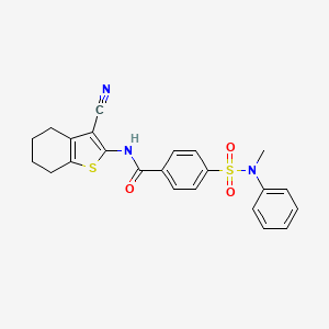 molecular formula C23H21N3O3S2 B6523955 N-(3-cyano-4,5,6,7-tetrahydro-1-benzothiophen-2-yl)-4-[methyl(phenyl)sulfamoyl]benzamide CAS No. 330677-44-6