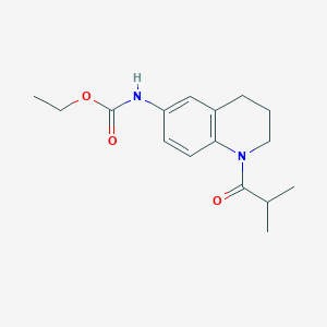molecular formula C16H22N2O3 B6523977 Carbamic acid, N-[1,2,3,4-tetrahydro-1-(2-methyl-1-oxopropyl)-6-quinolinyl]-, ethyl ester CAS No. 941960-79-8