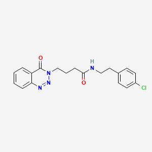 molecular formula C19H19ClN4O2 B6524336 N-[2-(4-chlorophenyl)ethyl]-4-(4-oxo-3,4-dihydro-1,2,3-benzotriazin-3-yl)butanamide CAS No. 440331-24-8