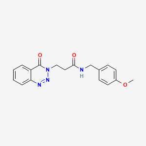 molecular formula C18H18N4O3 B6524353 N-[(4-methoxyphenyl)methyl]-3-(4-oxo-3,4-dihydro-1,2,3-benzotriazin-3-yl)propanamide CAS No. 440331-57-7