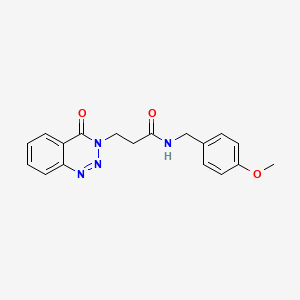 N-[(4-methoxyphenyl)methyl]-3-(4-oxo-3,4-dihydro-1,2,3-benzotriazin-3-yl)propanamide