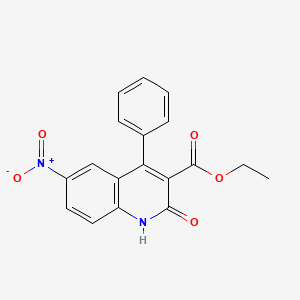 molecular formula C18H14N2O5 B6524356 ethyl 6-nitro-2-oxo-4-phenyl-1,2-dihydroquinoline-3-carboxylate CAS No. 5627-69-0