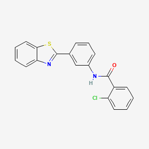 molecular formula C20H13ClN2OS B6524377 N-[3-(1,3-benzothiazol-2-yl)phenyl]-2-chlorobenzamide CAS No. 420831-95-4