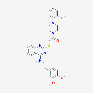 2-[(4-{[2-(3,4-dimethoxyphenyl)ethyl]amino}quinazolin-2-yl)sulfanyl]-1-[4-(2-methoxyphenyl)piperazin-1-yl]ethan-1-one