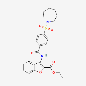 ethyl 3-[4-(azepane-1-sulfonyl)benzamido]-1-benzofuran-2-carboxylate