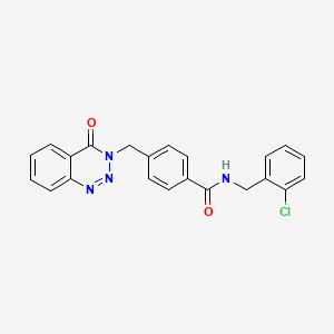 N-[(2-chlorophenyl)methyl]-4-[(4-oxo-3,4-dihydro-1,2,3-benzotriazin-3-yl)methyl]benzamide